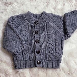 NWOT CHILDREN'S PLACE Girl's lined cable knit sweater/jacket size 12 months